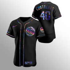 Willson Contreras Chicago Cubs Black Authentic Iridescent Holographic Jersey