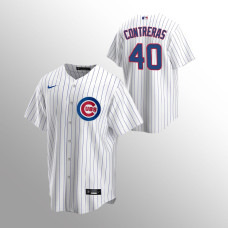 Men's Chicago Cubs Willson Contreras #40 White Replica Home Jersey