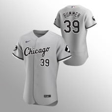 Men's Chicago White Sox Aaron Bummer MR Patch Gray Authentic Player Jersey