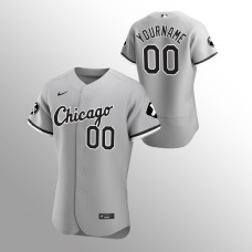 Men's Chicago White Sox Custom MR Patch Gray Authentic Player Jersey