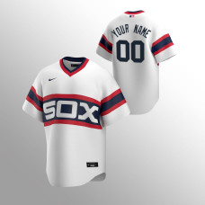 Men's Chicago White Sox #00 Custom White Home Cooperstown Collection Jersey