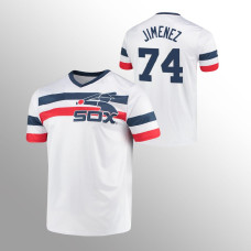 Men's Chicago White Sox Eloy Jimenez #74 White Cooperstown Collection V-Neck Jersey