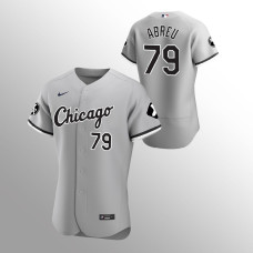 Men's Chicago White Sox Jose Abreu MR Patch Gray Authentic Player Jersey