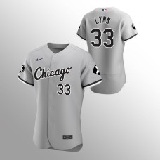 Men's Chicago White Sox Lance Lynn MR Patch Gray Authentic Player Jersey