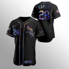 Leury Garcia Chicago White Sox Black Authentic Iridescent Holographic Jersey