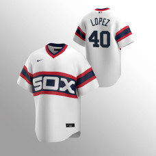 Men's Chicago White Sox #40 Reynaldo Lopez White Home Cooperstown Collection Jersey