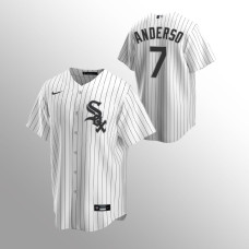 Men's Chicago White Sox Tim Anderson #7 White Replica Home Jersey