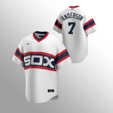 Men's Chicago White Sox #7 Tim Anderson White Home Cooperstown Collection Jersey