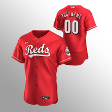 Cincinnati Reds Custom Red Team Logo Authentic Alternate Jersey