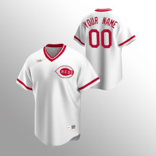 Custom Cincinnati Reds White Cooperstown Collection Home Jersey