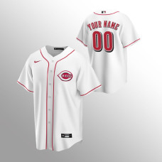 Men's Cincinnati Reds Custom #00 White Replica Home Jersey