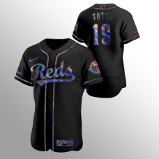 Joey Votto Cincinnati Reds Black Authentic Holographic Golden Edition Jersey