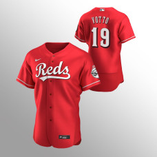 Cincinnati Reds Joey Votto Red Team Logo Authentic Alternate Jersey