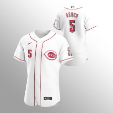 Men's Cincinnati Reds Johnny Bench Authentic White 2020 Home Jersey