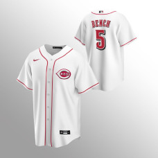 Men's Cincinnati Reds Johnny Bench #5 White Replica Home Jersey