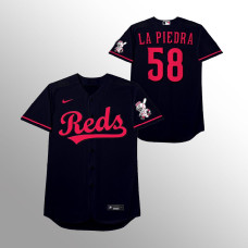 Luis Castillo Cincinnati Reds Black 2021 Players' Weekend La Piedra Jersey