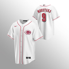 Men's Cincinnati Reds Mike Moustakas #9 White Replica Home Jersey