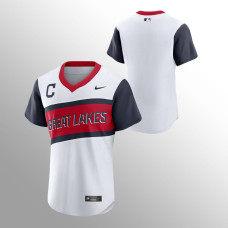 Men's Cleveland Indians 2021 Little League Classic White Authentic Jersey