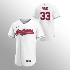 Men's Cleveland Indians Brad Hand Authentic White 2020 Home Jersey