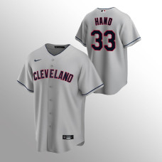 Men's Cleveland Indians Brad Hand #33 Gray 2020 Replica Road Jersey