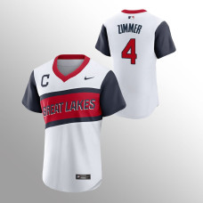 Bradley Zimmer Cleveland Indians White 2021 Little League Classic Authentic Jersey