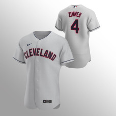 Men's Cleveland Indians Bradley Zimmer Authentic Gray 2020 Road Jersey