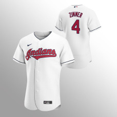 Men's Cleveland Indians Bradley Zimmer Authentic White 2020 Home Jersey