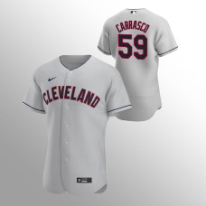 Men's Cleveland Indians Carlos Carrasco Authentic Gray 2020 Road Jersey