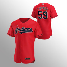 Men's Cleveland Indians Carlos Carrasco Authentic Red 2020 Alternate Jersey