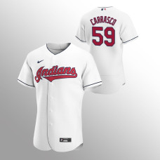 Men's Cleveland Indians Carlos Carrasco Authentic White 2020 Home Jersey