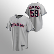 Men's Cleveland Indians Carlos Carrasco #59 Gray 2020 Replica Road Jersey