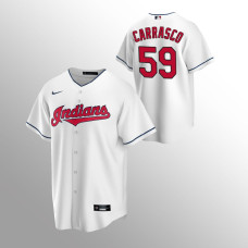 Men's Cleveland Indians Carlos Carrasco #59 White Replica Home Jersey