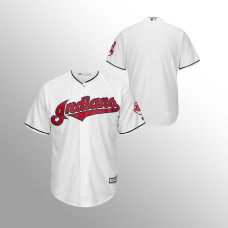 Men's Cleveland Indians Cool Base White Official Home Jersey