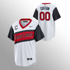 Custom Cleveland Indians White 2021 Little League Classic Replica Jersey