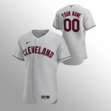 Men's Cleveland Indians Custom Authentic Gray 2020 Road Jersey