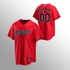 Men's Cleveland Indians Custom #00 Red Replica Alternate Jersey