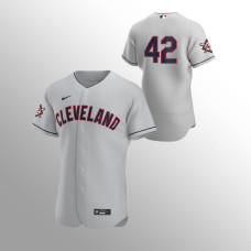 Men's Cleveland Indians Jackie Robinson Day Gray Authentic Jersey