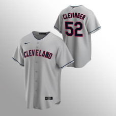 Men's Cleveland Indians Mike Clevinger #52 Gray 2020 Replica Road Jersey