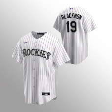 Men's Colorado Rockies Charlie Blackmon #19 White Replica Home Jersey