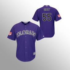 Men's Colorado Rockies #55 Purple Jon Gray 2019 Spring Training Cool Base Majestic Jersey