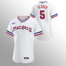 Texas Rangers Corey Seager White #5 1972 Throwback Home Authentic Jersey