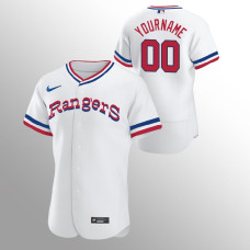 Texas Rangers Custom White #00 1972 Throwback Home Authentic Jersey