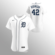 Men's Detroit Tigers Jackie Robinson Authentic White 2020 Home Jersey