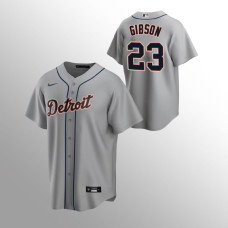 Men's Detroit Tigers Kirk Gibson #23 Gray Replica Road Jersey