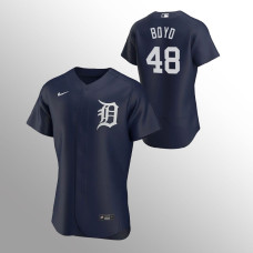 Men's Detroit Tigers Matthew Boyd Authentic Navy 2020 Alternate Team Logo Jersey