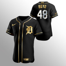 Men's Detroit Tigers Matthew Boyd Golden Edition Black Authentic Jersey