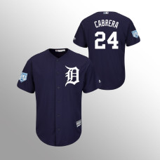 Men's Detroit Tigers #24 Navy Miguel Cabrera 2019 Spring Training Cool Base Majestic Jersey