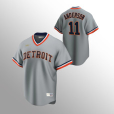 Men's Detroit Tigers #11 Sparky Anderson Gray Road Cooperstown Collection Jersey