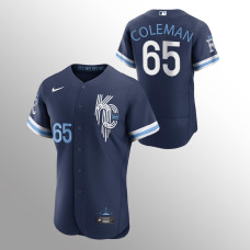 Kansas City Royals Dylan Coleman Navy #65 2022 City Connect Authentic Jersey