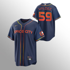 Houston Astros Framber Valdez Navy #59 Replica 2022 City Connect Jersey